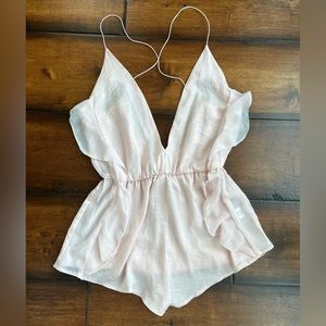 Misguided pale pink lingerie romper. Size US 4.